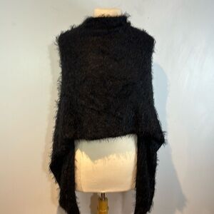 Misura by Joeffer Caoc wool/silk/rayon blend asymmetrical high neck shawl/poncho